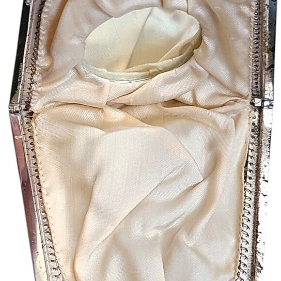 Antique 1900s Art Deco Whiting‎ & Davis Purse Soldered Mesh Tassel Inside Mirror - Picture 9 of 16